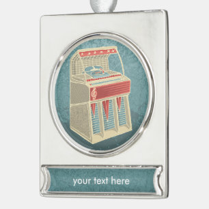 Grunge Jukebox Banner-Ornament Silber