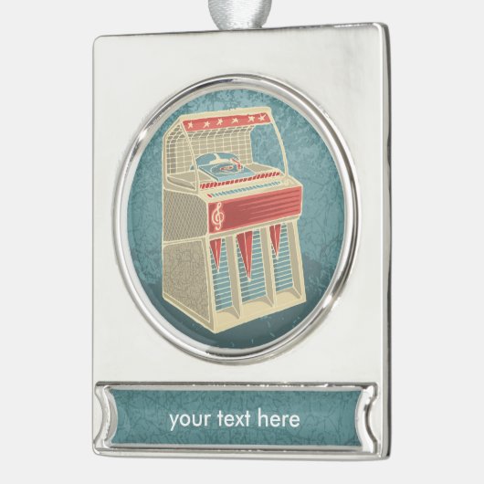 Grunge Jukebox Banner-Ornament Silber (Links)