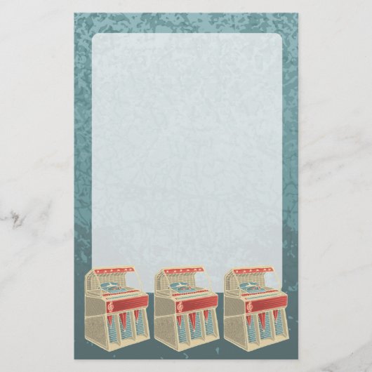 Grunge Jukebox Briefpapier (Vorderseite)