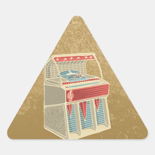 Grunge Jukebox Dreieckiger Aufkleber (Vorderseite)