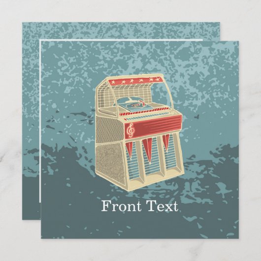 Grunge Jukebox Einladung (Vorne/Hinten)
