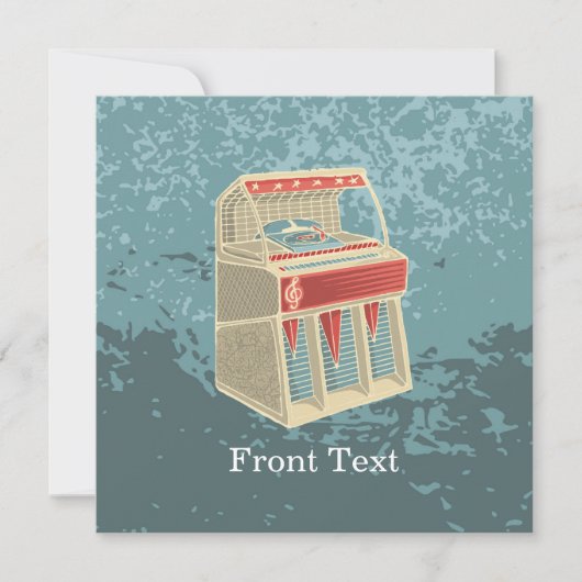 Grunge Jukebox Einladung (Vorderseite)