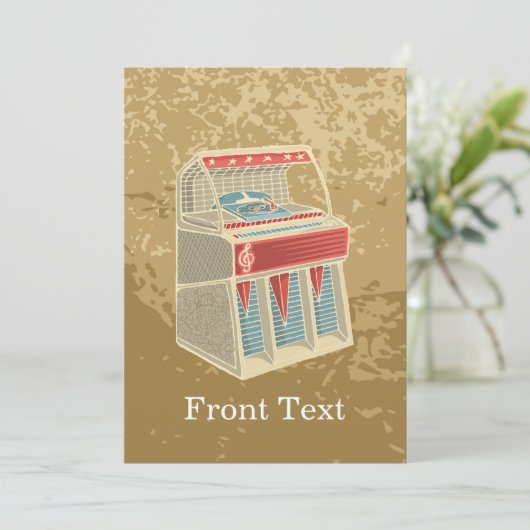 Grunge Jukebox Einladung (Stehend Vorderseite)