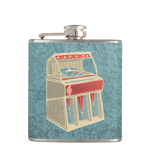 Grunge Jukebox Flachmann (Vorderseite)