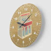 Grunge Jukebox Große Wanduhr (Winkel)