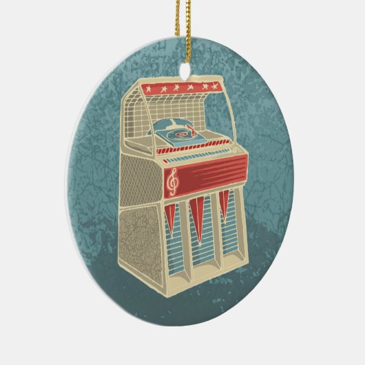 Grunge Jukebox Keramik Ornament (Rechts)