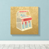 Grunge Jukebox Leinwanddruck (Insitu (Holzboden))