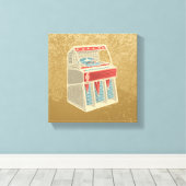 Grunge Jukebox Leinwanddruck (Insitu (Holzboden))