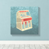 Grunge Jukebox Leinwanddruck (Insitu (Holzboden))
