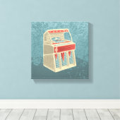 Grunge Jukebox Leinwanddruck (Insitu (Holzboden))