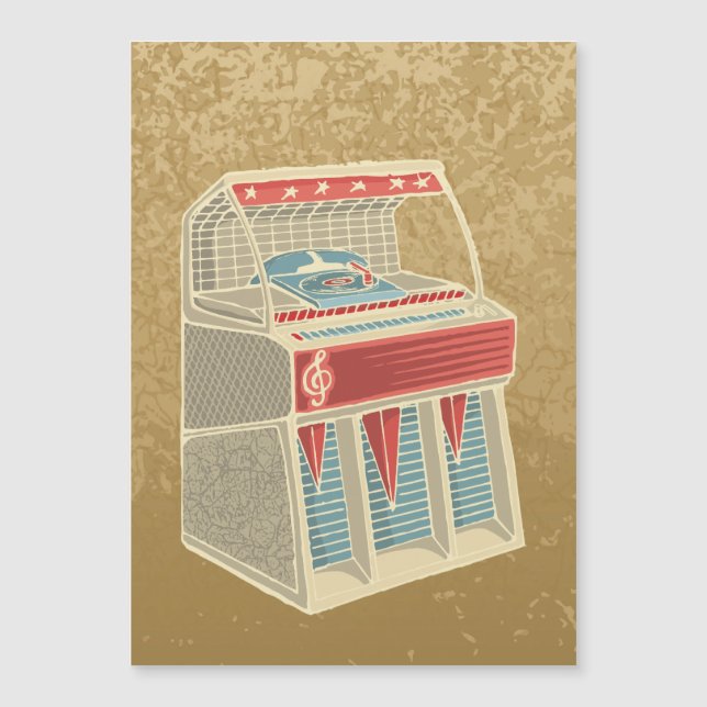 Grunge Jukebox Magnetkarte (Vorderseite)