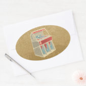 Grunge Jukebox Ovaler Aufkleber (Umschlag)