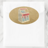 Grunge Jukebox Ovaler Aufkleber (Tasche)