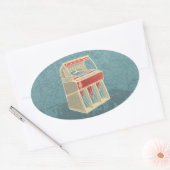 Grunge Jukebox Ovaler Aufkleber (Umschlag)