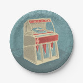 Grunge Jukebox Pappteller (Vorderseite)
