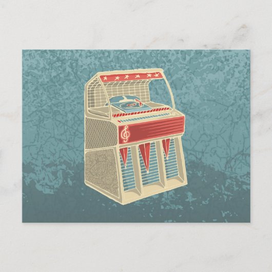Grunge Jukebox Postkarte (Vorderseite)