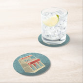 Grunge Jukebox Runder Pappuntersetzer (Vor Ort)