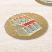 Grunge Jukebox Runder Pappuntersetzer (Angewinkelt)