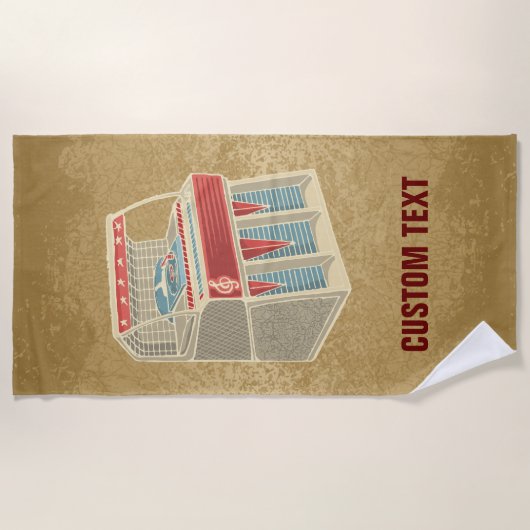 Grunge Jukebox Strandtuch (Vorderseite)