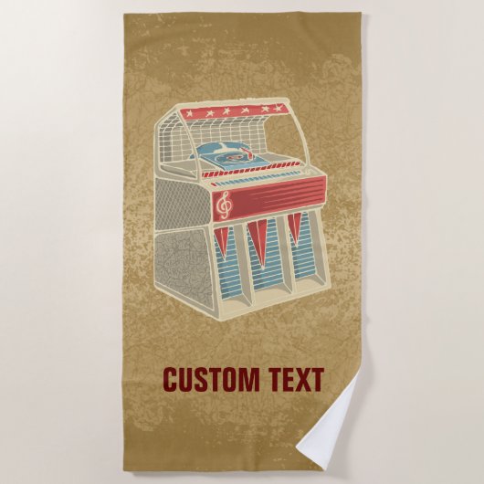 Grunge Jukebox Strandtuch (Vorderseite)