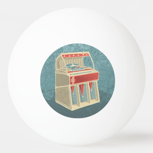 Grunge Jukebox Tischtennisball (Vorderseite)