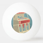 Grunge Jukebox Tischtennisball (Rückseite)