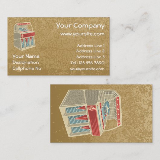 Grunge Jukebox Visitenkarte (Vorne/Hinten)