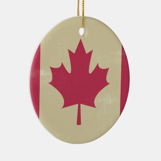 Grunge kanadische Flagge Keramikornament (Rechts)