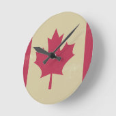 Grunge kanadische Flagge Runde Wanduhr (Winkel)