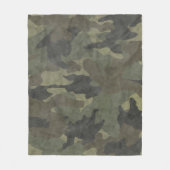 Grunge Khaki Green Camouflage Custom Fleece Blanke (Vorderseite)