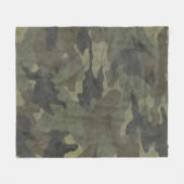Grunge Khaki Green Camouflage Custom Fleece Blanke (Vorderseite (Horizontal))