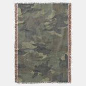 Grunge Khaki Green Camouflage Woven Throw Blankets Decke (Vorderseite Vertikal)