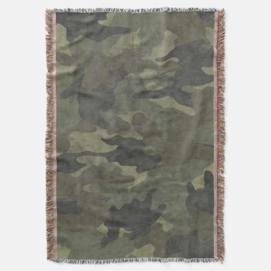 Grunge Khaki Green Camouflage Woven Throw Blankets Decke (Vorderseite Vertikal)