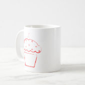 Grunge-Kirsch-Cupcake Kaffeetasse (Vorderseite Links)