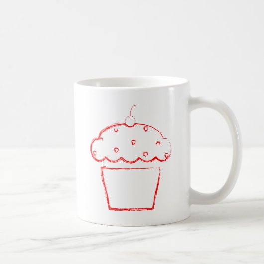 Grunge-Kirsch-Cupcake Kaffeetasse (Rechts)