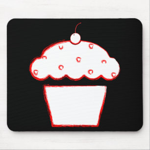 Grunge-Kirsch-Cupcake Mousepad