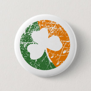 Grunge Kleeblatt Button