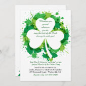 Grunge Kleeblatt St. Patrick's Day Einladung (Vorne/Hinten)