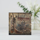 Grunge Lastwagen-Rad-Westerncowboyhochzeit Einladung (Stehend Vorderseite)