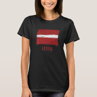 Grunge Latvia Flag Latvija Lettisch Sprache T-Shirt