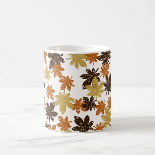 Grunge Leaf: Nahtloses Hintergrundmuster. Kaffeetasse (Mittel)