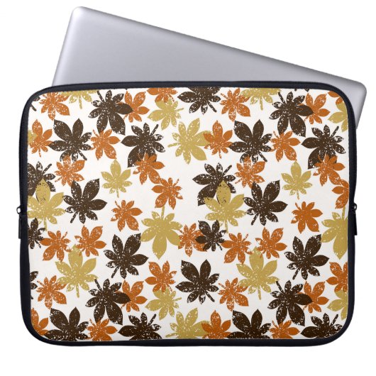 Grunge Leaf: Nahtloses Hintergrundmuster. Laptopschutzhülle (Vorderseite)