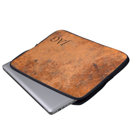 Grunge Leather Monogram Laptopschutzhülle (Vorne Knopf)