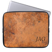 Grunge Leather Monogram Laptopschutzhülle (Vorderseite)