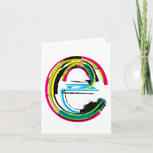 Grunge-Letter E-Alphabet Fette Farbige Typografie Karte
