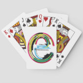 Grunge-Letter-E-Alphabet-Fette-Farbige-Typografie Spielkarten (Rückseite)