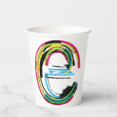 Grunge Letter E Pappbecher (Vorderseite)