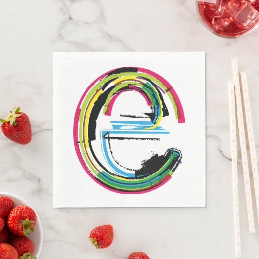 Grunge Letter E Serviette (Beispiel)