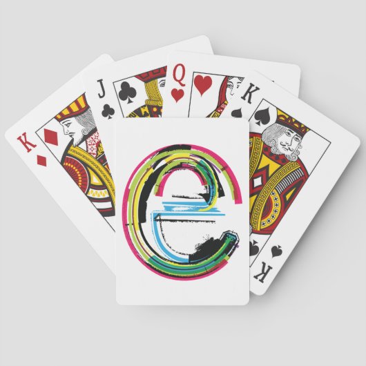 Grunge Letter E Spielkarten (Rückseite)