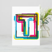 Grunge Letter T Bold bunt Urban Typografy Einladung